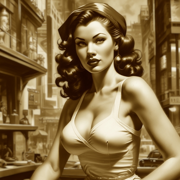 Seaglasscoaztallemonades.com Other - Vintage Glamour Art Print in Sepia Tones